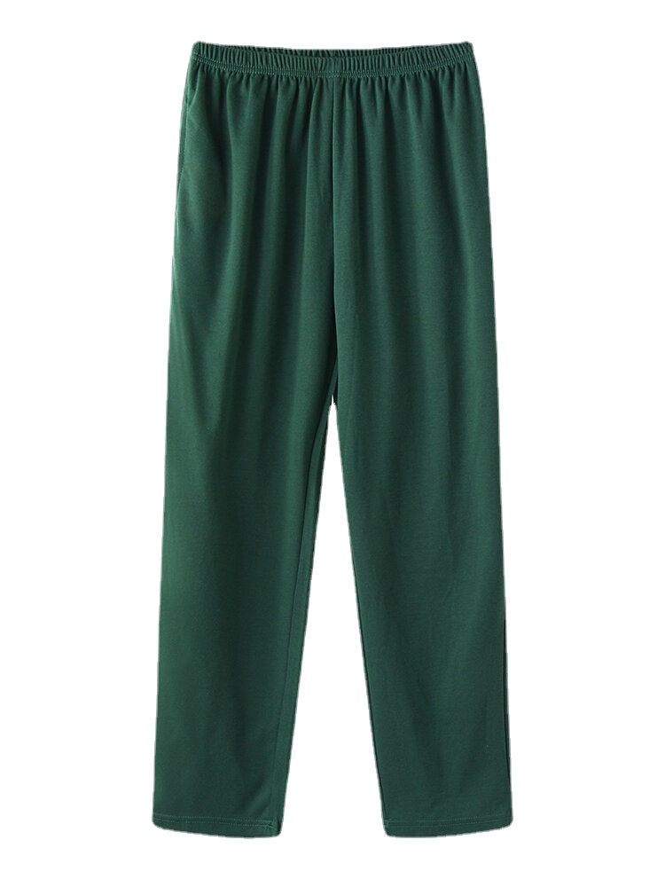 Women's Avocado Print Cotton Lounge Pajama Set - O-Neck, Long Sleeve, Two-Piece
