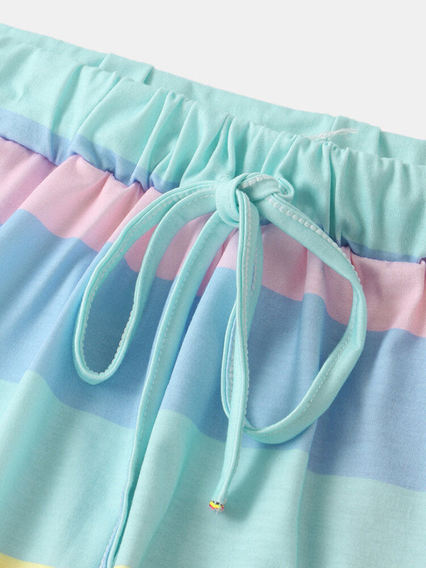 Plus Size Women's Striped Sleeveless Pajama Set - Soft Sleepwear Tank Top