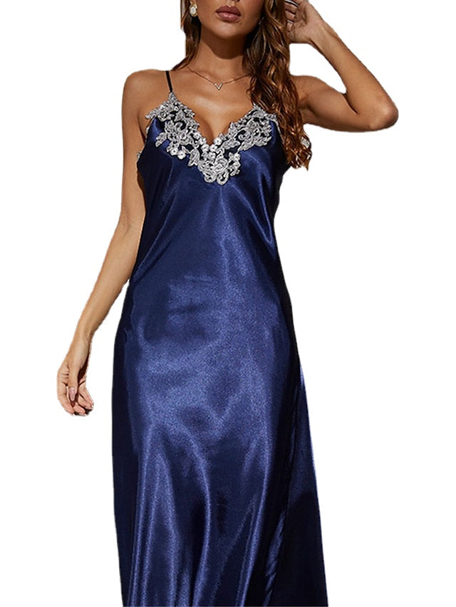 Women's ColorBlock Maxi Sheath Dress - Sexy Strap Partywear