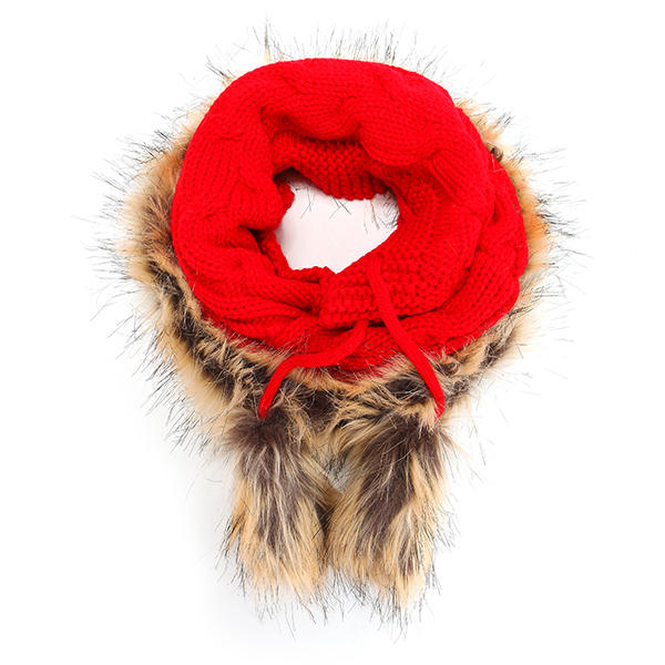 Women's Plush Knitted Warm Beanie & Scarf Set - Multi-functional Winter Hat Secondary image