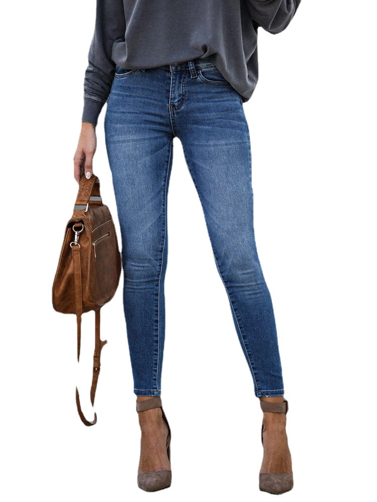 Casual Women Zipper Slim Long Denim Jeans Main image