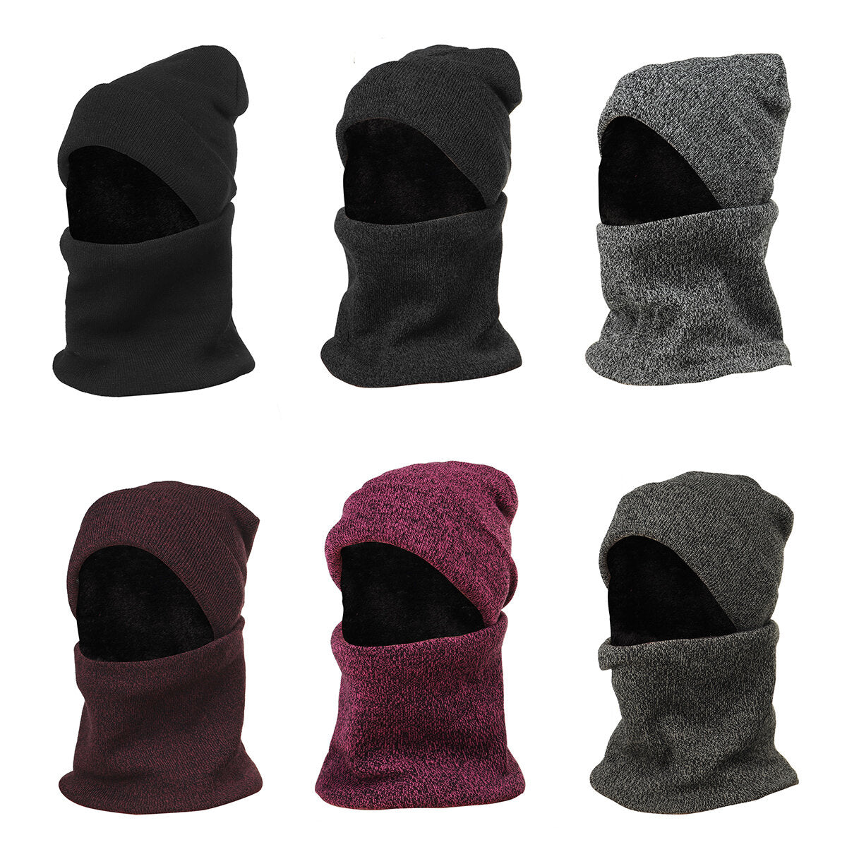 3 IN 1 Winter Beanie Hat Knitted Scarf Set Cap+Touch Screen Ski Thick Gloves Secondary image