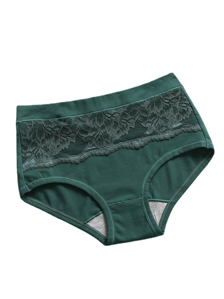 Women's Multi-Color Lace Cotton Mid Waist Breathable Antibacterial Panties