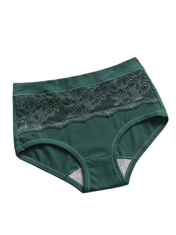 Women's Multi-Color Lace Cotton Mid Waist Breathable Antibacterial Panties