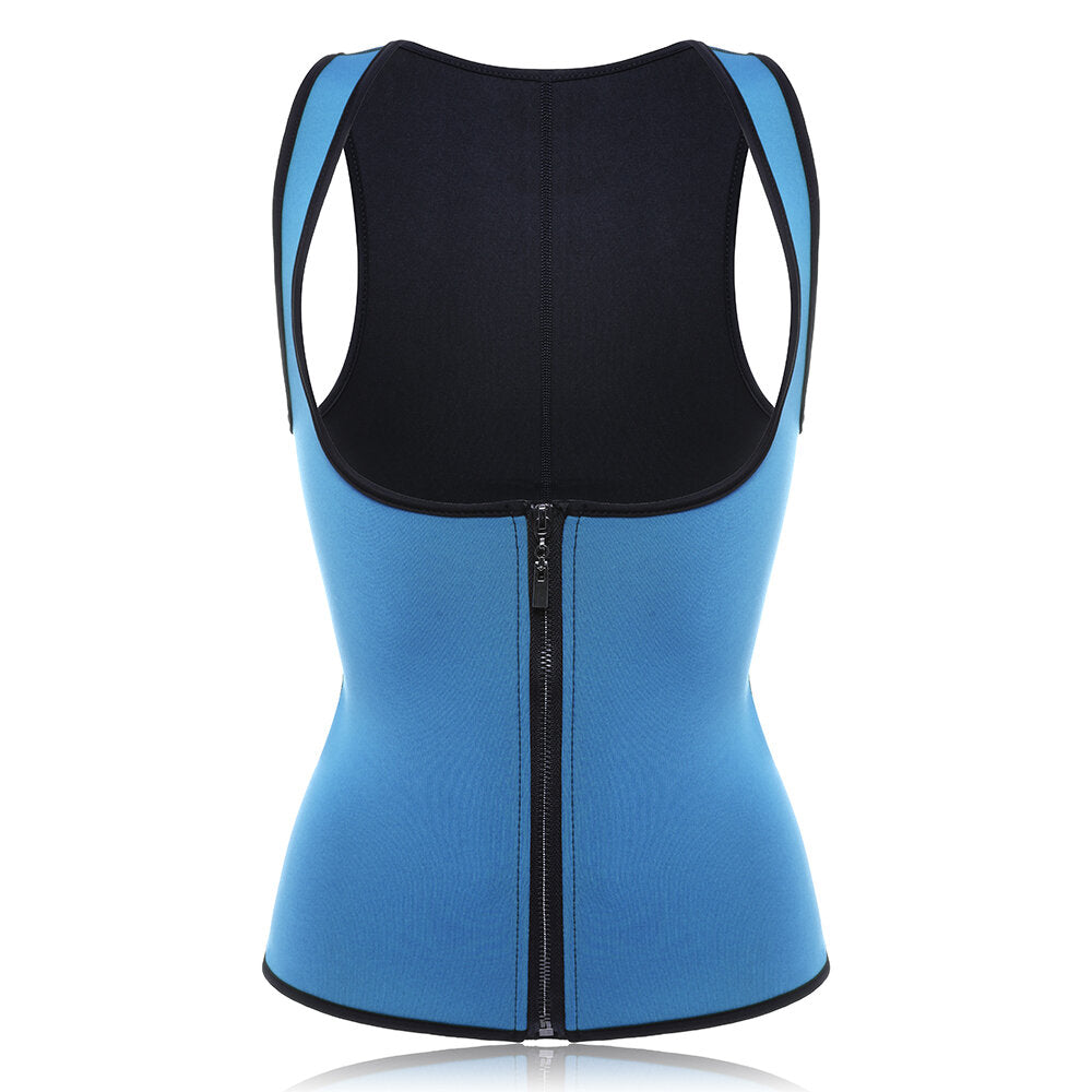 Women Front Zip Sports Trainer Cincher Corset Waist Shapewear Vest Plus Size Polyester Neoprene Vest
