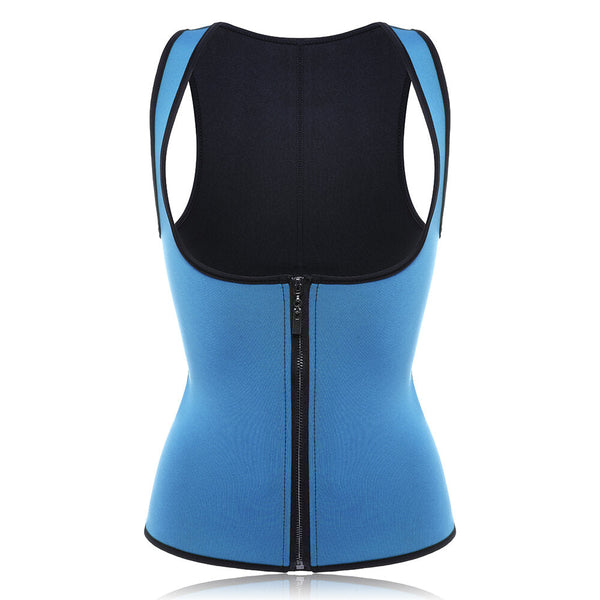 Women Front Zip Sports Trainer Cincher Corset Waist Shapewear Vest Plus Size Polyester Neoprene Vest