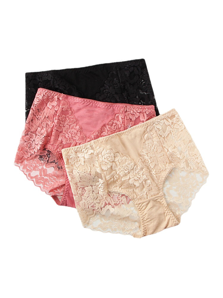 Women's Lace Trim Modal Silk Seamless Antibacterial Panties Main image
