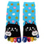 Women Cute Cartoon Cat Five Toes Socks Thick Warm Middle Tube Sock