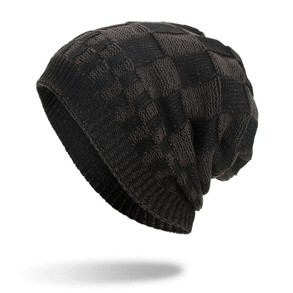 Winter Warm Coral Fleece Thicken Beanie Caps Outdoor Double Layers Knitted Hat