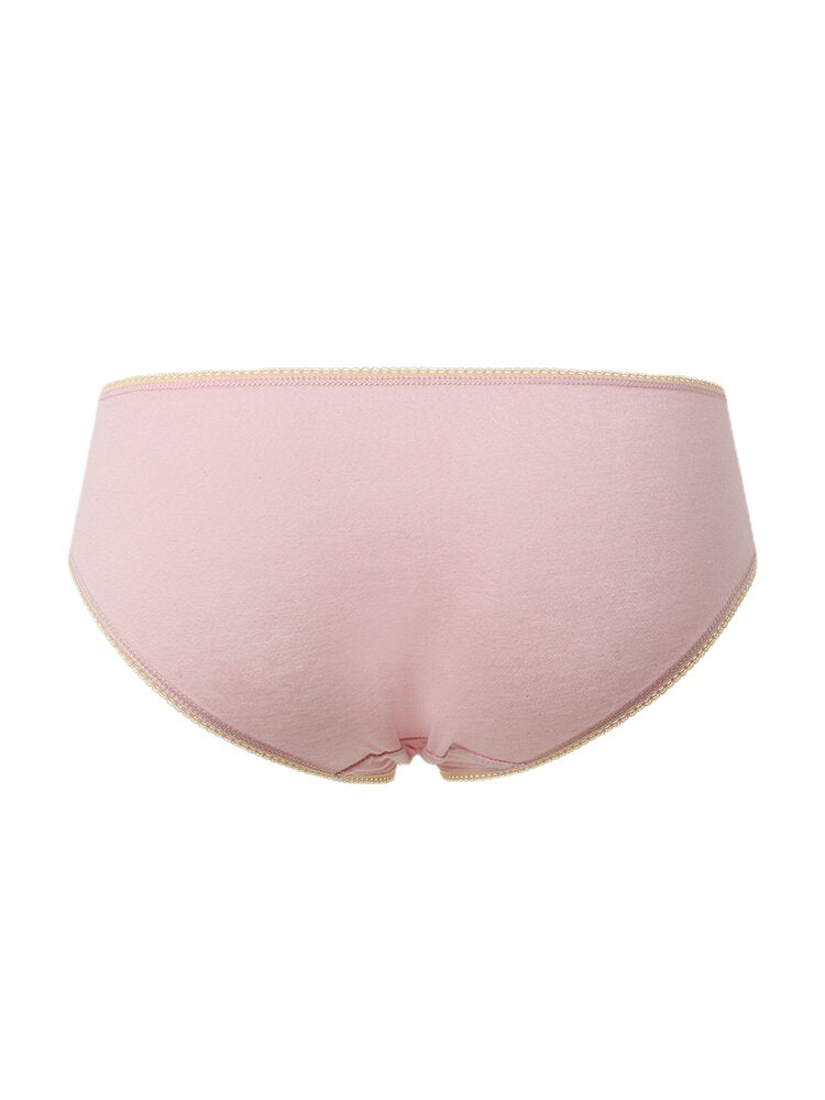 Women's Lace Cotton Mid Waist Breathable Panties