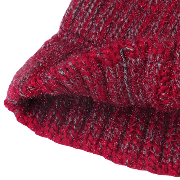 Women's Knitted Beanie Hat with Fluffy Ball, Plus Velvet, Warm Ear Protection, Mixed Colors