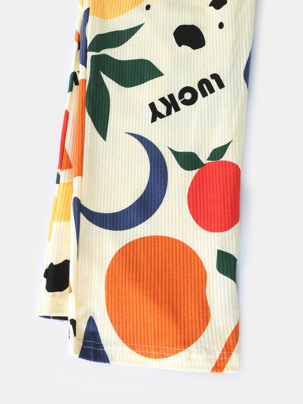 Women's Graphic Letter Print Ribbed Pullover Pajama Set with Elastic Waist and Pockets