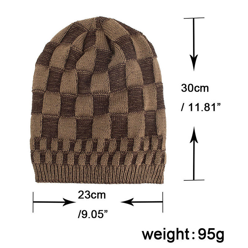 Winter Warm Coral Fleece Thicken Beanie Caps Outdoor Double Layers Knitted Hat