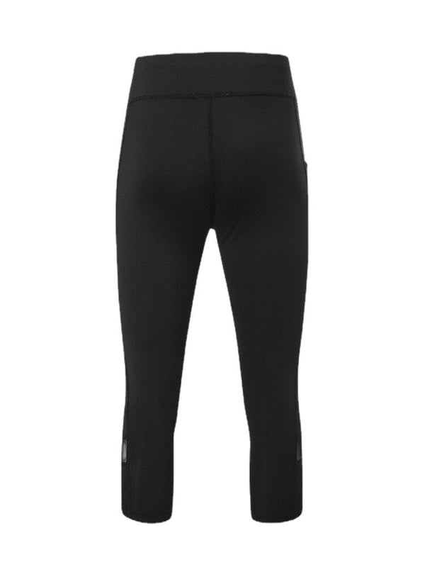 Women Mesh Patchwork Bodycon Cropped Yoga Sport Leggings With Pockets