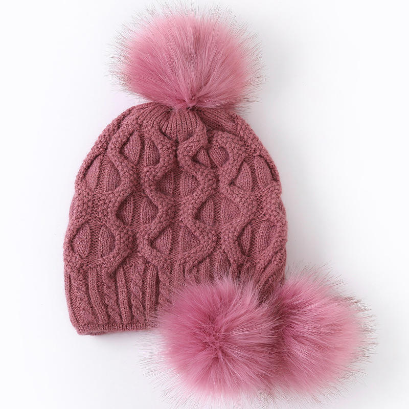 Womens Winter Warm Crochet Knitted Wool Beanie Hat Pompom Ball Ski Cap Main image