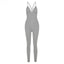 Casual Sexy Ladies' V-neck Backless Elastic Jumpsuits For Sport Hang Out