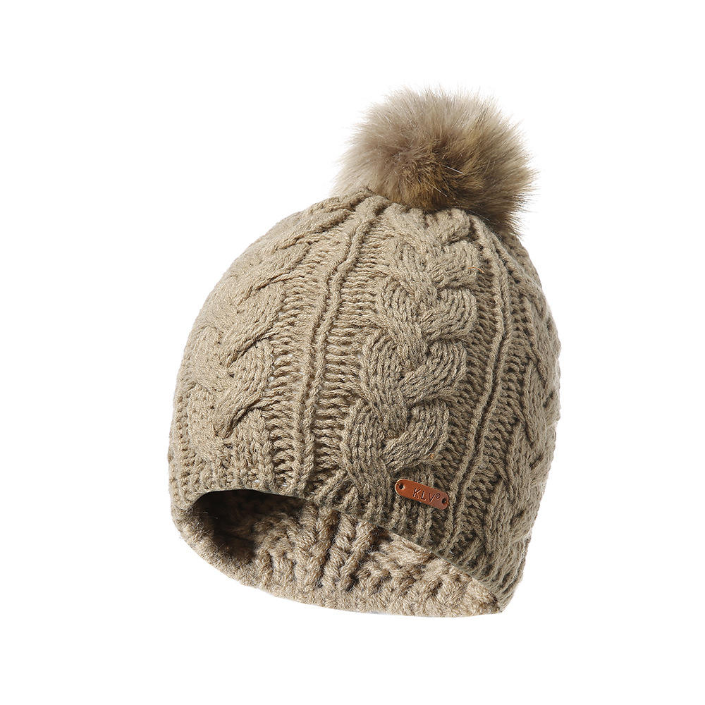 Women's Thick Knit Ski Hat with Earmuffs - Winter Cotton Beanie Secondary image