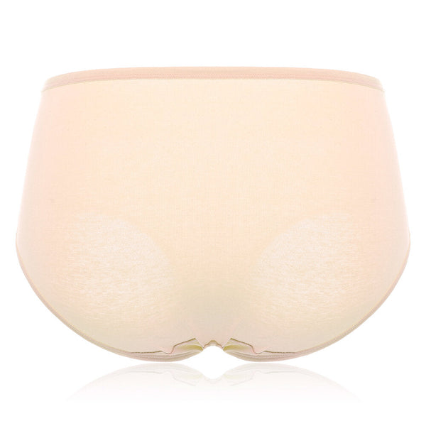 Breathable Lace Seamless Mid Waist Hip-Up Briefs