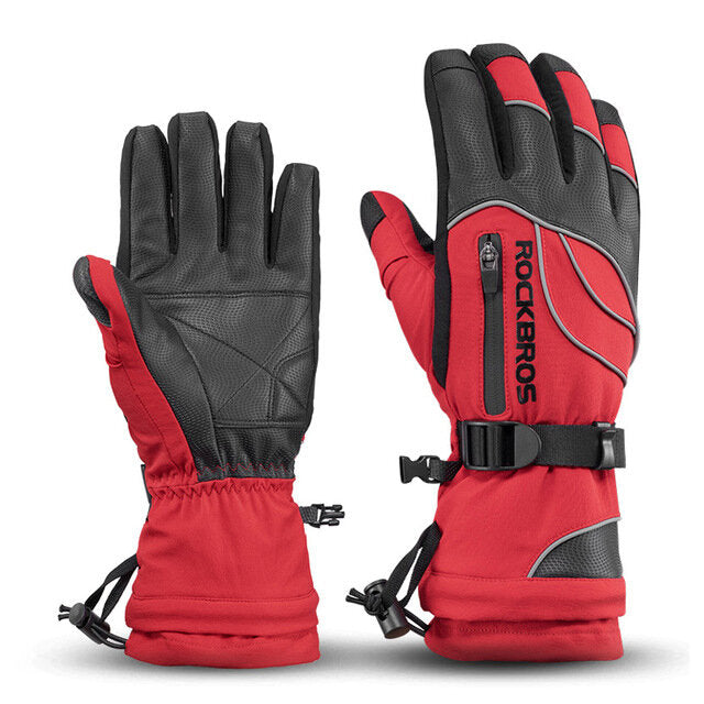 Over -30 degree Thermal Ski Gloves Waterproof Snowmobile Snowboard Glove Snow Unisex Snowboarding Fleece Skiing Gloves