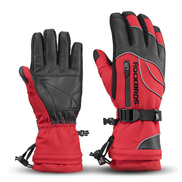 Over -30 degree Thermal Ski Gloves Waterproof Snowmobile Snowboard Glove Snow Unisex Snowboarding Fleece Skiing Gloves