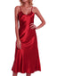 Casual Backless Solid Color Midi Dress with Straps for Home Lounge