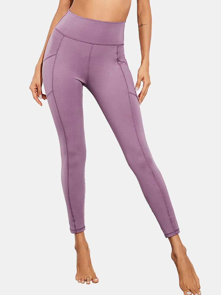 Casual Solid Color Stitching High Waist Yoga Sport Pocket Women Jogging Pants Secondary image