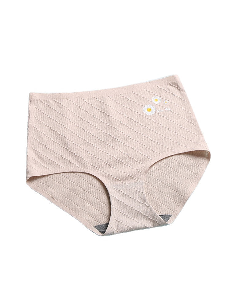 Women's Daisy Print Graphene Antibacterial High Waist Cotton Panties
