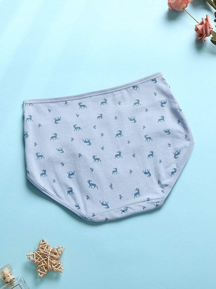 Women's Deer Print Cotton High Waist Stretch Panties Secondary image
