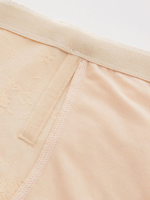 Plus Size Women Lace Solid Color Belly Shaping Hip Lift High Waist Shaping Back-off Panties