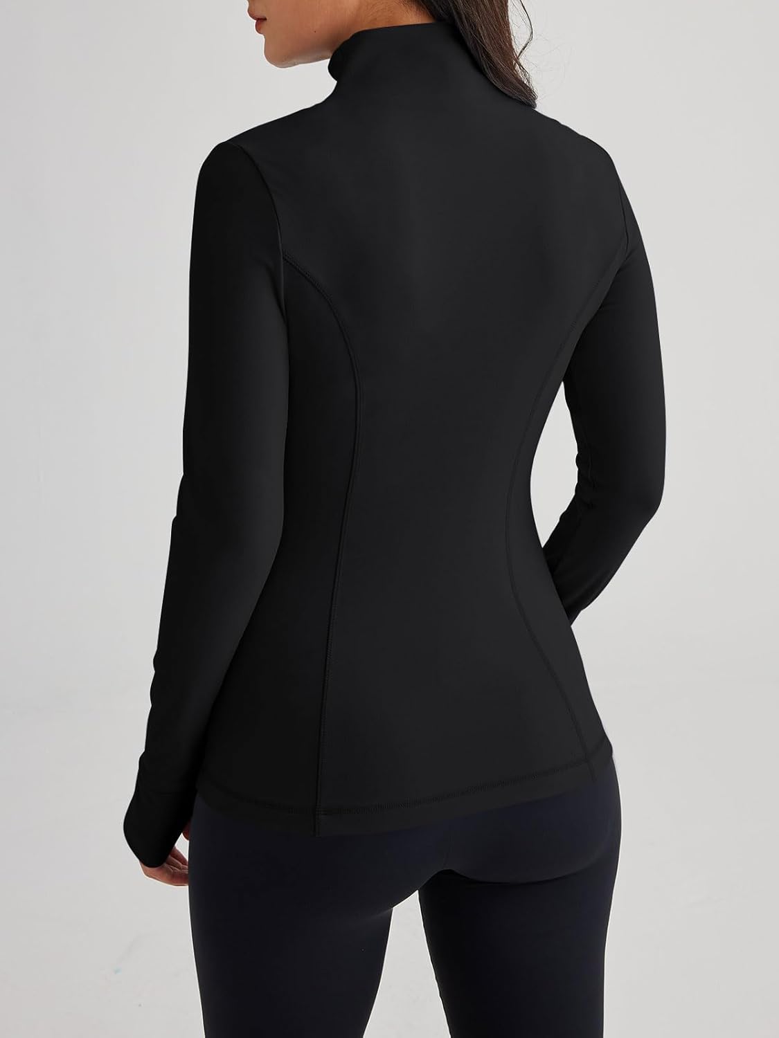 Women’s Full Zip Athletic Jacket – Breathable Lightweight Zip-Up Hoodie with Stand-Up Collar