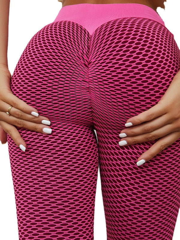 Plaid Casual High Waist Butt Lift Workout Sport Leggings For Women