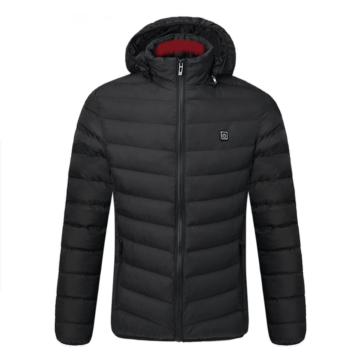 Mens USB Heated Warm Back Cervical Spine Hooded Winter Jacket Motorcycle Skiing Riding Coat Women Main image