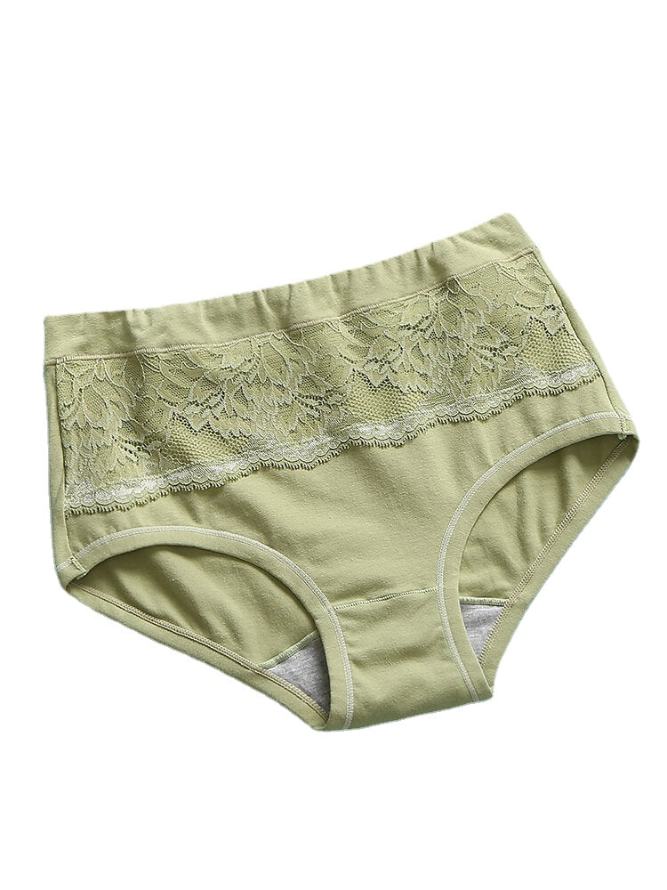 Women's Multi-Color Lace Cotton Mid Waist Breathable Antibacterial Panties