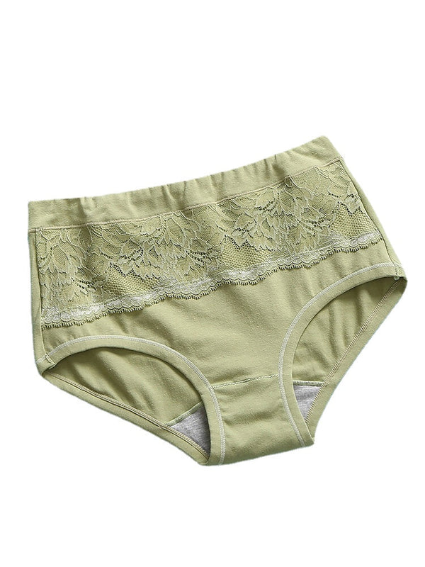 Women's Multi-Color Lace Cotton Mid Waist Breathable Antibacterial Panties