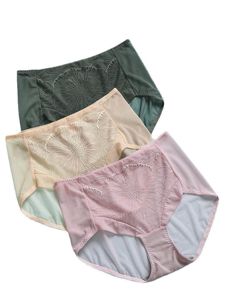 Women's Breathable Mesh High Waist Panties - See Through, Cozy, Solid Color Main image