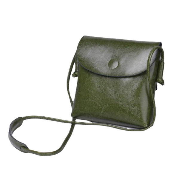 Vintage Oil Genuine Leather Bags for Women High Quality Single Shoulder Crossbody Mini Bag Simple Ladies Designer Purse