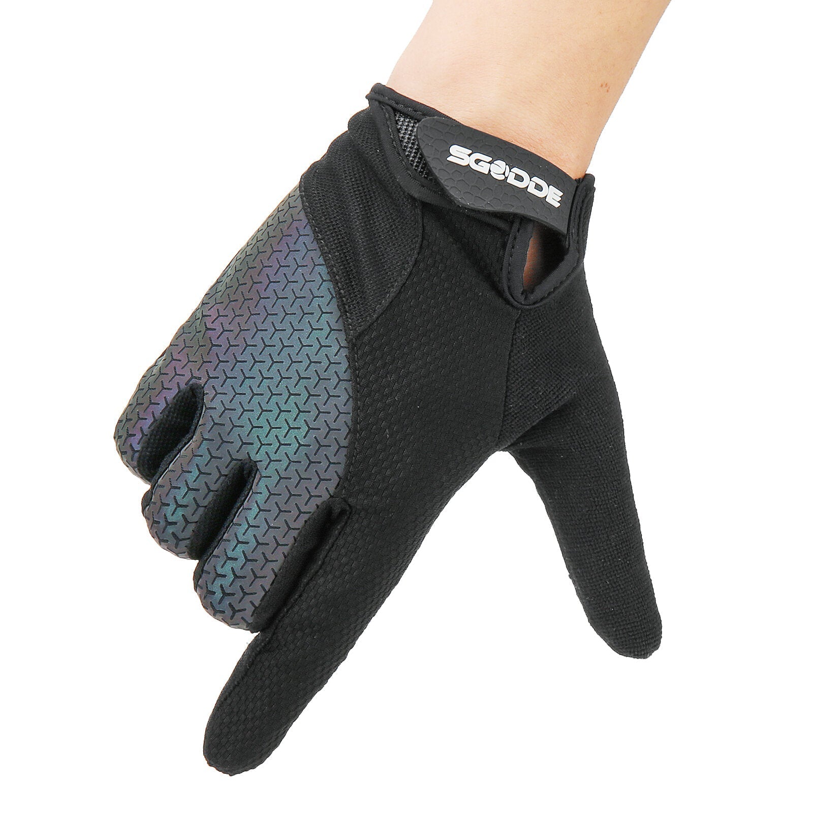 A Pair Colorful Glow Breathable Anti-Slip Full Finger Touch Screen Outdoors Motorcycle Riding Gloves Secondary image