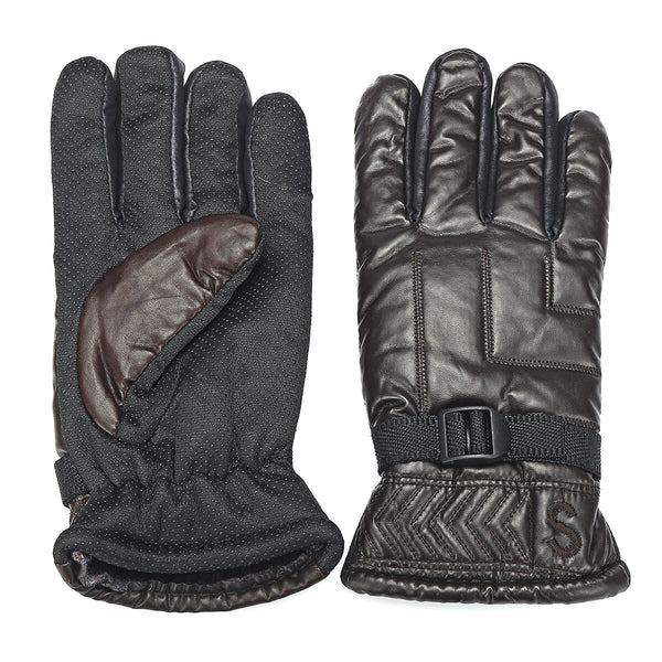 Windproof Leather Mittens: Warm, Fluffy, Cold-Resistant Motorcycle Gloves