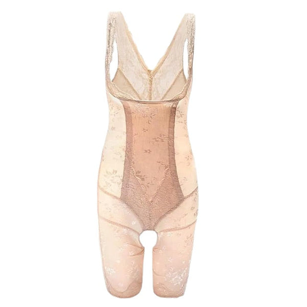 Womens Shapewear Firm Control Lace N Smooth Built-in Bra Body Shaper Fajas Crotch Lingerie Sexy Lace Bodysuit Deep V Teddy One Piece Lace Babydoll