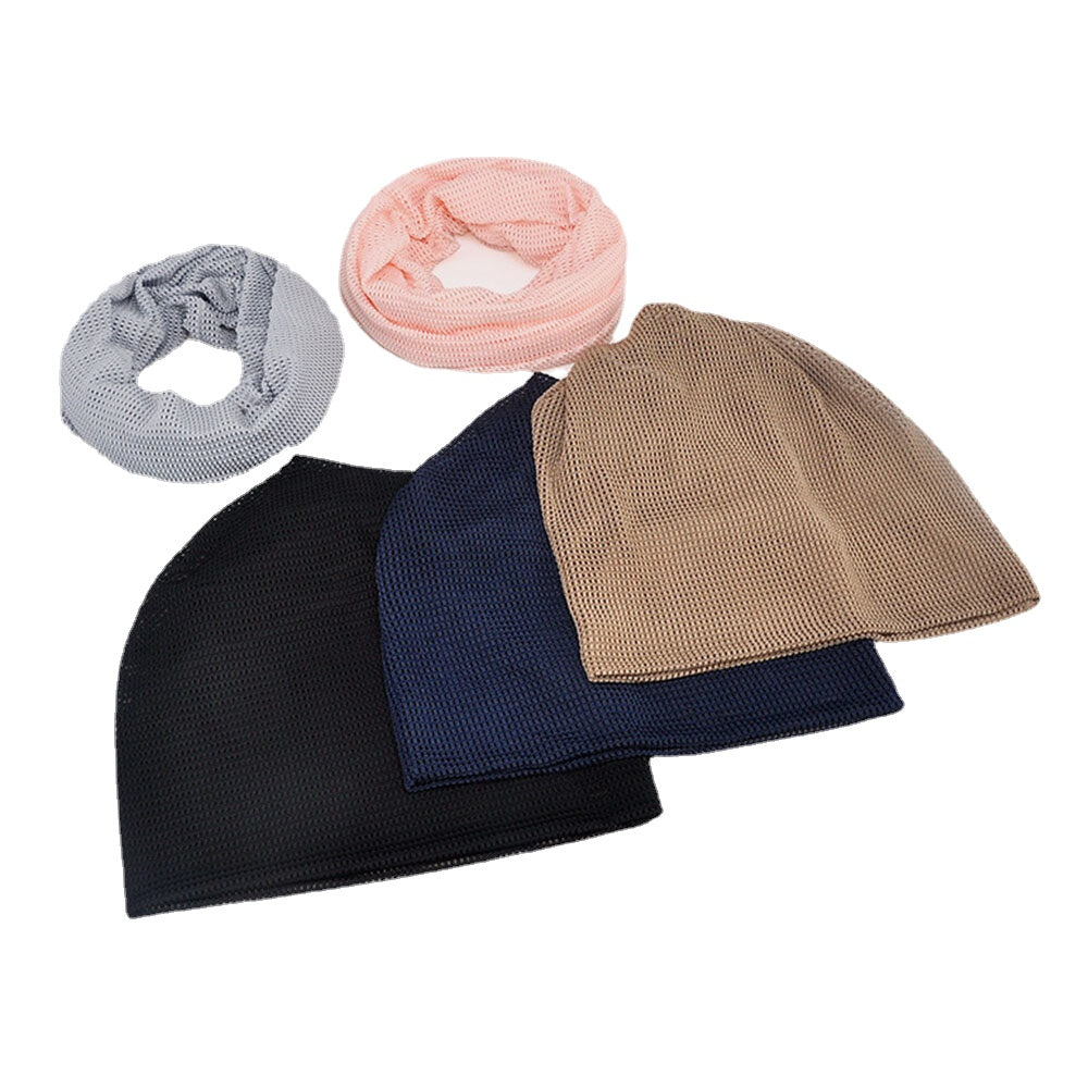 Thin Beanie Hat Solid Color Mesh Breathable HairBand Scarf Multifunctional Main image