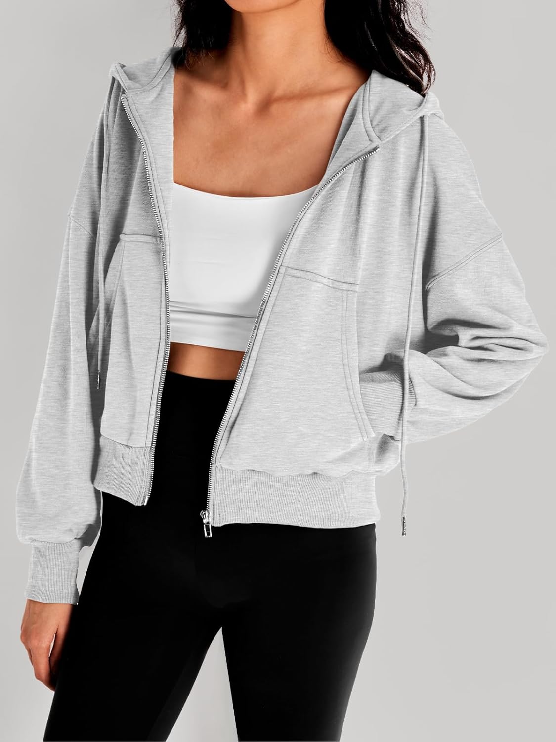 Women’s Full-Zip Hoodie with Fleece Lining – Cozy, Lightweight, Casual Fall and Winter Sweatshirt – Soft, Breathable Hoodie Jacket with Drop Shoulder & Slight Stretch Secondary image