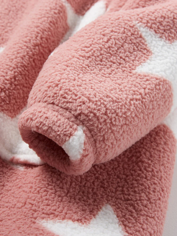 Women's Star Fleece Blanket Hoodie with Kangaroo Pocket - Warm & Cozy