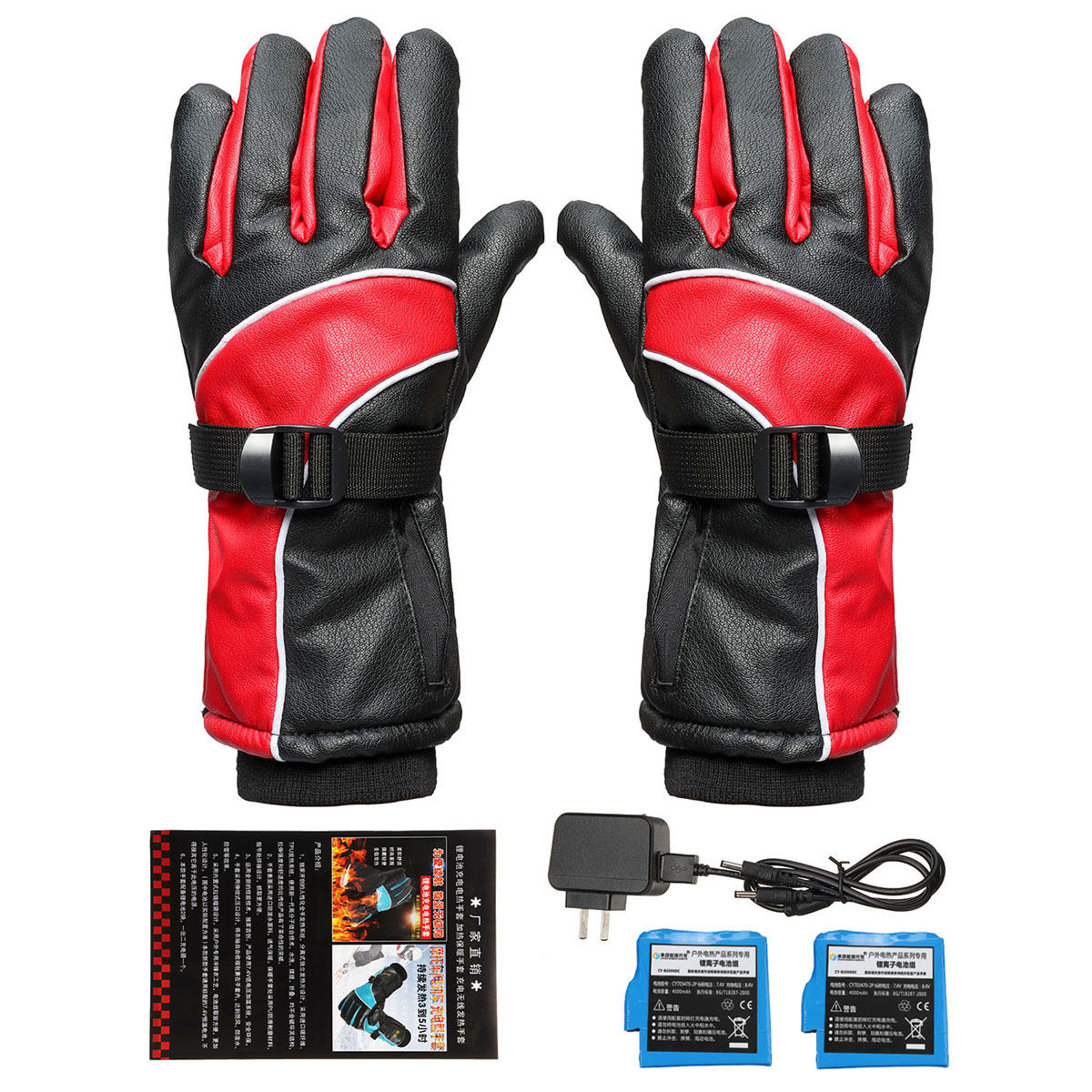 Waterproof 4000mAh Rechargeable Heated Motorcycle Gloves with Thick Velvet Main image