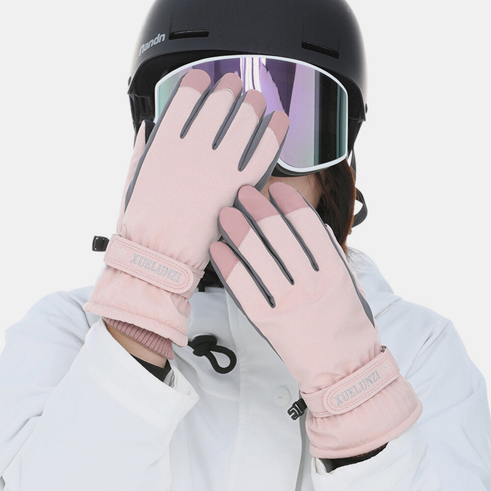 Women's Touchscreen Windproof Waterproof Skiing & Riding Full-Finger Warm Gloves Secondary image