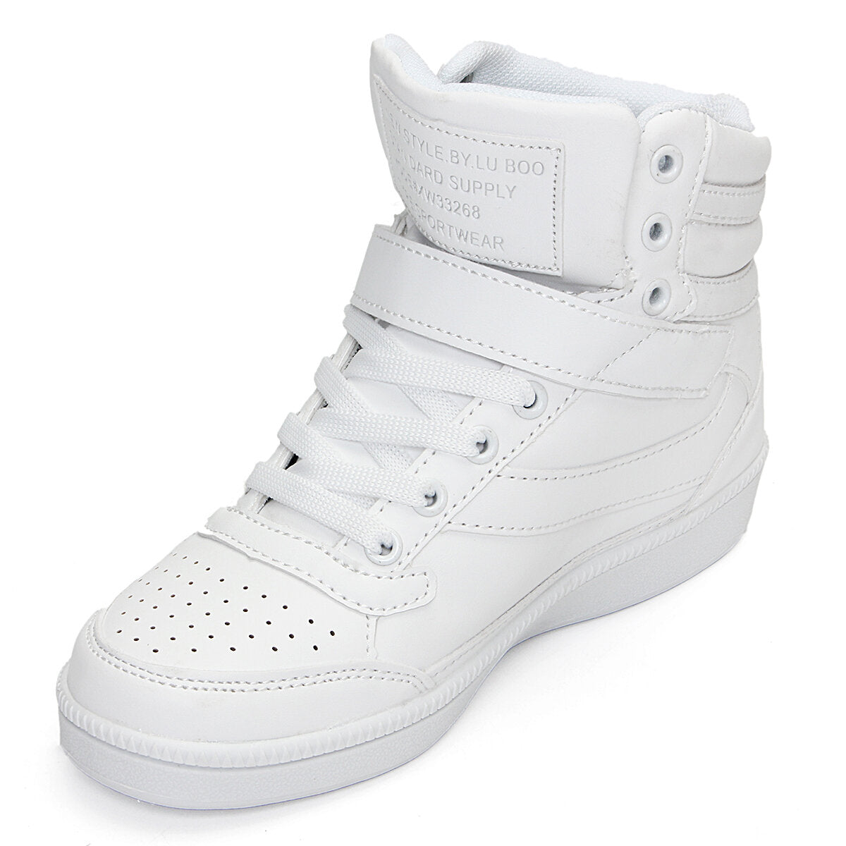 Fashion Women Ankle Boots Wedges Shoes Casual Height Increased High Top Sneakers Secondary image