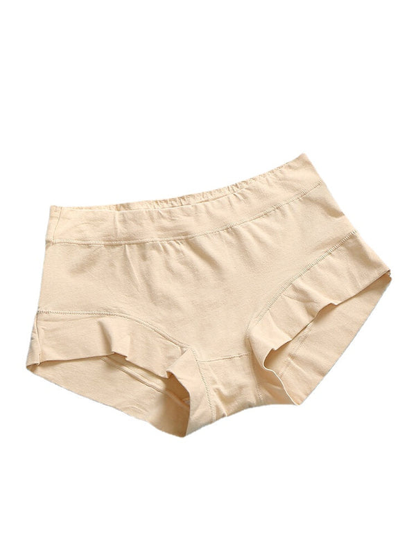 Women's Seamless Cotton Mid Waist Breathable Panties - Multi Color