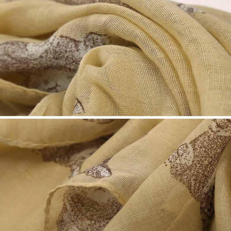 Women's Cat Pattern Spring Scarf - Bali Yarn Fashion Accessory Secondary image
