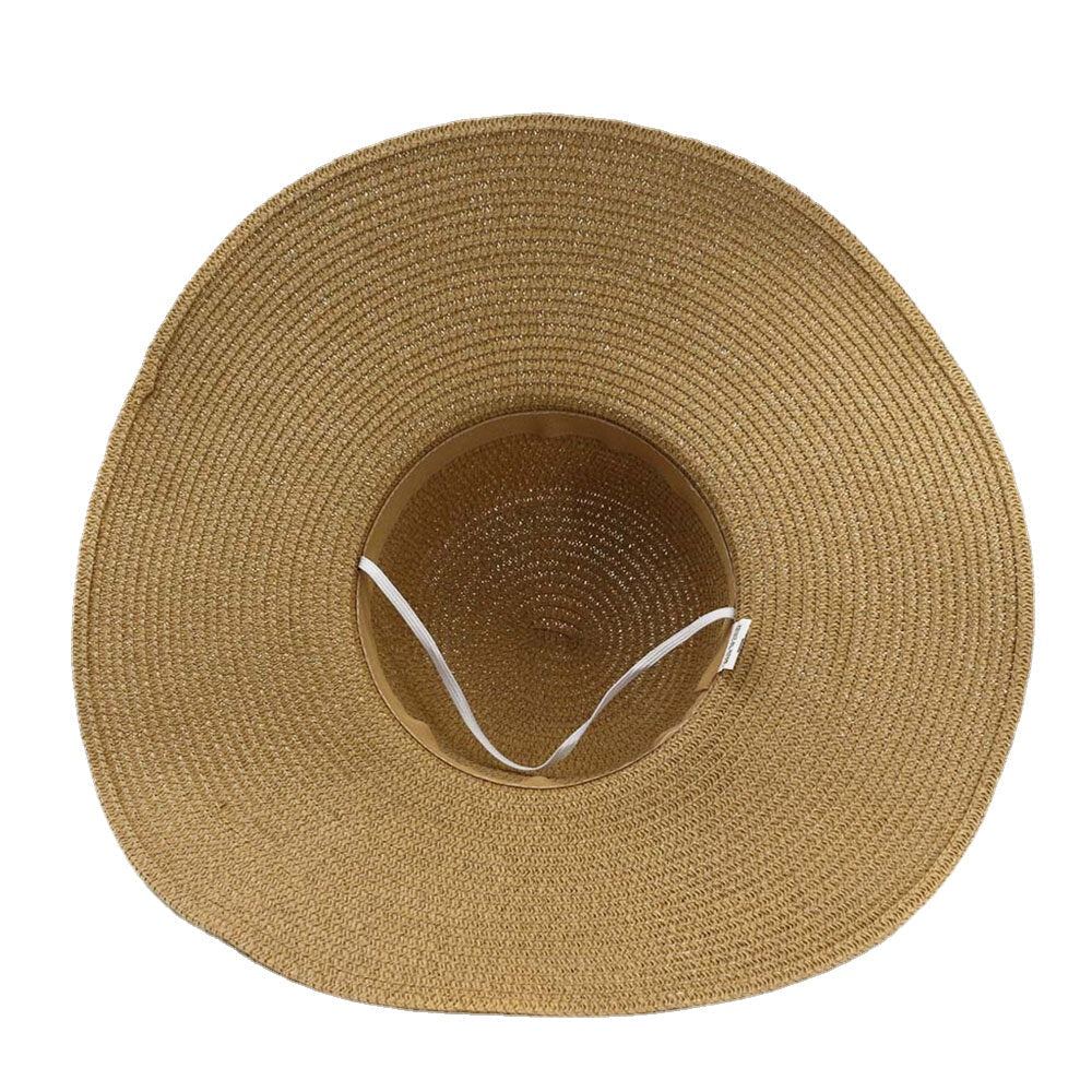 Women Sunscreen Vacation Beach Sun Hat Trinket Chain Decoration Elegant Stylish Straw Hat Secondary image