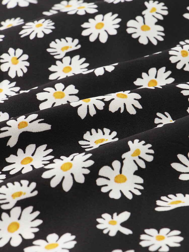 Daisy Print Spaghetti Strap Women's Casual Nightgown