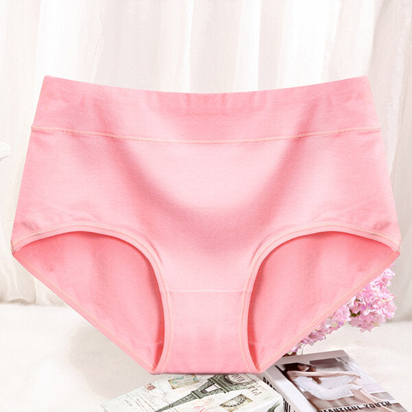 Soft Cotton Mid Waist Hip-Lifting Breathable Antibacterial Briefs